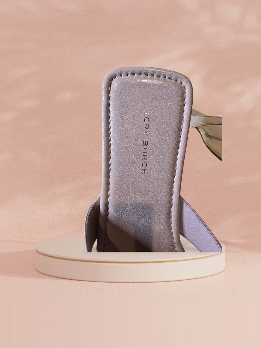Tory Burch Women's Light Taupe Leather Thong Sandals - Picture 6 of 8